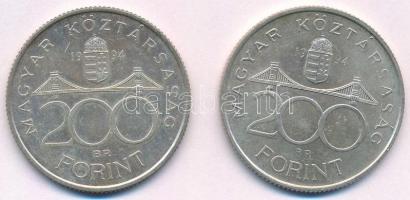 1994. 200Ft Ag "Deák" (2x) T:1- kis patina Adamo F13.1