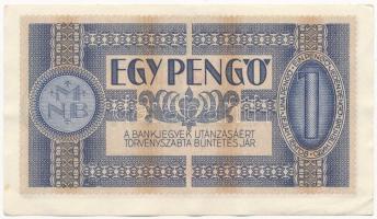 1938. 1P csillagos sorozatszám "H 759 085567" T:II / Hungary 1938. 1 Pengő "H 759 085...