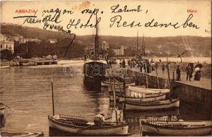Abbazia, Opatija; molo hajókkal / Hafen / port with ships (EK)