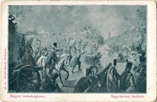 Nagy-Szeben bevétele, Magyar szabadságharc. Divald Károly 68. sz. / Hungarian Revolution of 1848 art postcard (kopott sarkak / worn corners)