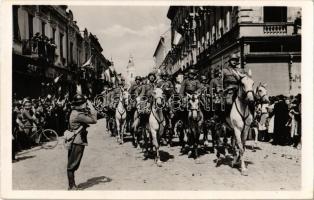 1940 Szatmárnémeti, Szatmár, Satu Mare; bevonulás / entry of the Hungarian troops + 1940 Szatmárnémeti visszatért So. Stpl.