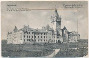 1917 Hajmáskér, cs. és kir. tűzőrségi lövőiskola, parancsnoksági épület. leporellolap (ázott / wet damage)