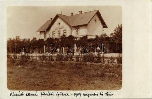 1903 Alcsút, Alcsúth-Felcsúth; vasútállomás felvételi épülete, vasutas. photo