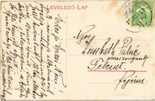 1913 Pannonhalma Győrszentmárton felől, tér, gémes kút. W.L. 2507.  (fl)