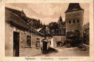 1927 Segesvár, Schässburg, Sighisoara; utca, torony / street, tower (EK)