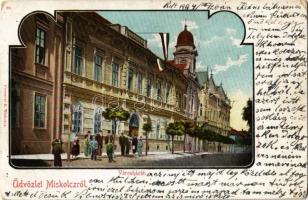 1904 Miskolc, Városház tér, magyar zászló (fa)