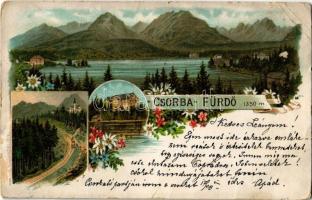 1901  Tátra, Vysoké Tatry; Csorba-tó / Strbské pleso / Csorba am See. M. Kuschel. Floral, litho (EB)