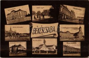 1910 Békéscsaba, Gyalogsági laktanya, gimnázium, Petőfi liget, Vasút utca, Fiume szálloda, Motorállomás. Art Nouveau