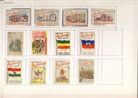 166 darabos ausztrál gyufacímke gyűjtemény szépen feldolgozva