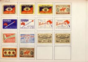 166 darabos ausztrál gyufacímke gyűjtemény szépen feldolgozva