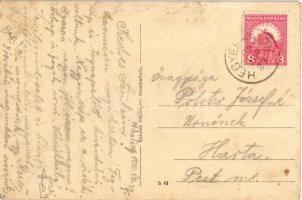 1930 Hegyeshalom, Nitsch Márton vegyeskereskedése, M. kir. postahivatal, vasúti tiszti lakások