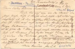 Pancsova, Pancevo; Ferenc József laktanya. Montázs levelet író katonával, Krausz Adolf kiadása / Fra...