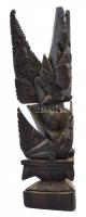 Faragott afrikai fa szobor, istennő és sas gyémánttal 29 cm