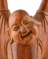 Nyújtózó Buddha. Faragott távol-keleti fa szobor. 36 cm
