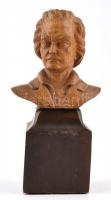 Ludwig van Beethoven zeneszerző lakkozott fa mellszobra, büsztje. / Wood bust of Beethowen 24 cm