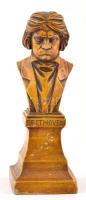 Ludwig van Beethoven zeneszerző mázas kerámia mellszobra, büsztje. kopásokkal / Bust of Beethowen 30 cm
