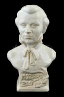 Mozart mázas kerámia mellszobra, büsztje. Jelzett, kopásokkal / Bust of Mozart 20 cm