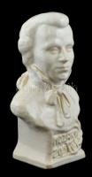Mozart mázas kerámia mellszobra, büsztje. Jelzett, kopásokkal / Bust of Mozart 20 cm