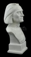 Herendi Liszt mellszobor, biszkvit, jelzett, egy apró lepattanással a talpán, m:24 cm
