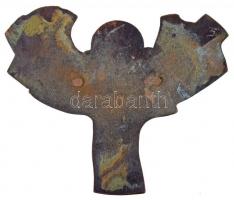 1984. "Miskolci Tévéfesztivál 1984" egyoldalas Br plakett (75x88mm) T:2 patina