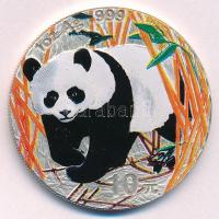 Kína 2001. 10Y Ag Panda multicolor festett (1oz/0.999) T:PP China 2001. 10 Yuan Ag Panda painted multicolor (1oz/0.999) C:PP