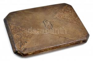 Ezüst cigaretta tárca. Jelzett. 137g, 11,5x8,5 cm