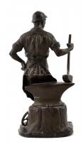 Wilhelm Zwick (1839-1916): Kovács, fémmunkás szobra. Ón. Jelzett, plusz Kayser jelzéssel is. / Statu...