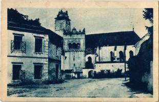 Késmárk, Kezmarok; Római katolikus templom és iskola, harangtorony / school, church, bell tower (EK)