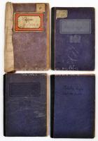 cca 1930-39 4 db munkakönyv, vegyes állapotban