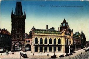 Praha, Prag; Pulverturm, Repräsentationshaus / tower, street, tram