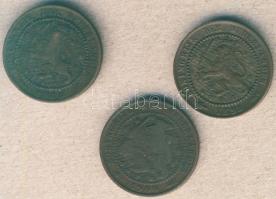 Hollandia 1880-1900. 1c (3x) 3klf évszámmal T:3