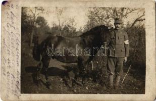 Osztrák-magyar lovas katona, szanitéc / WWI Austro-Hungarian K.u.K. military, cavalryman, medic. photo (fl)