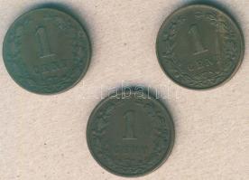 Hollandia 1880-1900. 1c (3x) 3klf évszámmal T:3