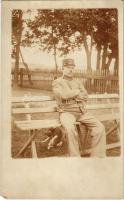 Osztrák-magyar vasutas katona / Austro-Hungarian (k..u.k.) military railwayman. photo (EM)