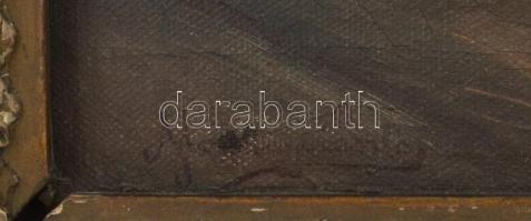 cca. 1900-1920 Olvashatatlan jelzéssel: Enteriőr hölgyekkel. Olaj, vászon, sérült (festékhiánnyal), ...