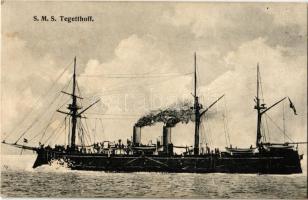 SMS Tegetthoff az Osztrák-Magyar Haditengerészet Tegetthoff-osztályú csatahajója / K.u.K. Kriegsmarine SM Schiff Tegetthoff / WWI Austro-Hungarian Navy Tegetthoff-class battleship, naval flag, anchor. C. Fano, Pola 1907-08.