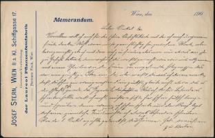 cca 1896-1941 Vegyes judaikai vonatkozású tétel, közte  levél, okmány, számla, Laskasütöde-műhely me...