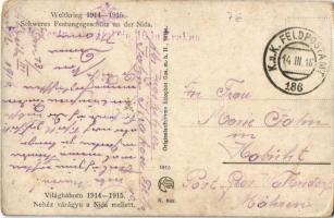 1916 Nehéz várágyú a Nida mellett / Weltkrieg 1914-1915. Schweres Festungsgeschütz an der Nida / WWI...