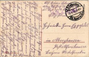 1916 Gebet während der Schlacht / WWI German military, soldier's prayer + "K.D. Feldpostex...