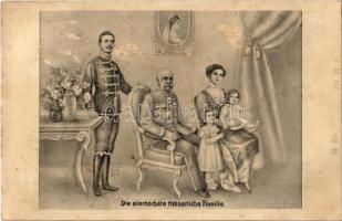 1915 Die allerhöchste Kaiserliche Familie / Franz Joseph and the royal family, Charles I of Austria, Zita and the children. Verlag C.H.W. VIII/2 Nr. 2306. (fl)