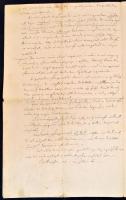 Deák Ferenc barátjához írt levelének vázlata, ismeretlen kézből
