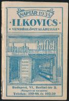 1934 Ilkovics vendéglő, italáruház naptár