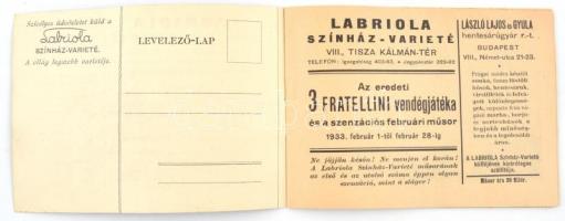 1933 Labriola varieté reklámos nyomtatvány 32p