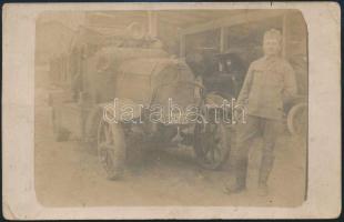 1917 Katona gépjárművel, fotólap, 9×14 cm