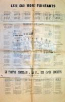 cca 1860-80 Les chansons des conspirateurs boulangistes par villemer, kétoldalas francia nyelvű plak...