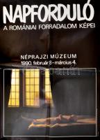 1990 Napforduló - a romániai forradalom képei, plakát, hajtott, 92×68 cm