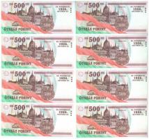 2006. 500Ft "50. évforduló 1956. október 23." (7x) sorszámkövetők + 1db egyugrásos sorszám...