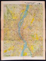 cca 1940 Budapest térkép/Magyarország térkép, Corvin Áruház kétoldalas térképe, "Grand Hotel Pa...