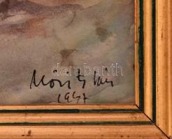 Móritz Sándor (1924-1966): Öböl Siófoknál. Akvarell, papír, jelzett, hátoldalán Képcsarnok Vállalat ...