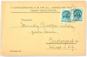 1941 Meghívó a Dunaszerdahelyi M. Kir. Állami Gimnázium Erdély-estjére